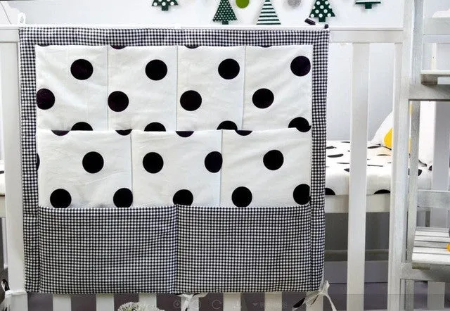 60*50 CM Baby Bed Hanging Storage Bag  Baby Bedding Sets Cotton Printed Cotton Bottles Diaper Sundries Multilayer Pockets Bag
