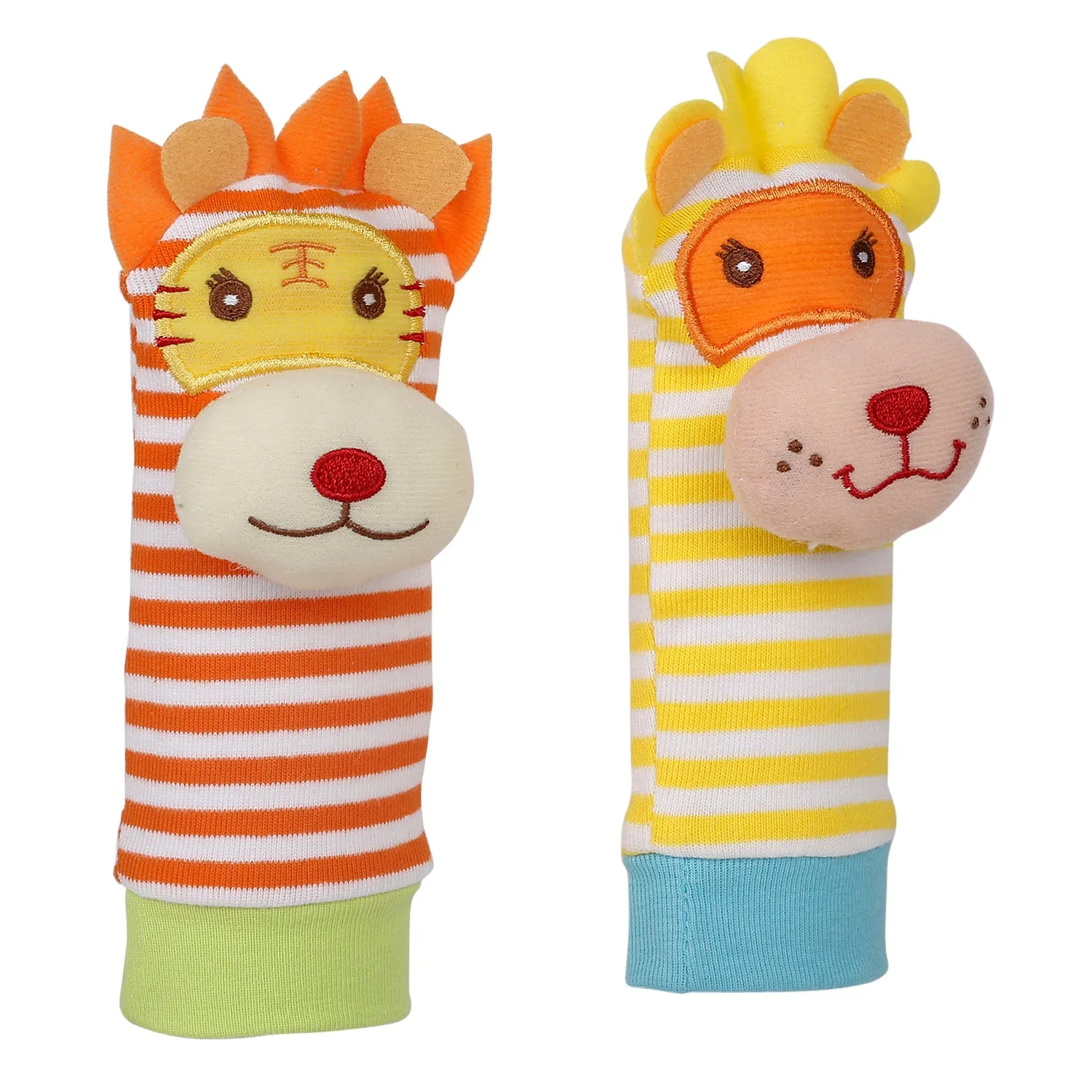 Baby Moo Wild Cats Multicolour Set of 4 Socks And Wrist Rattle