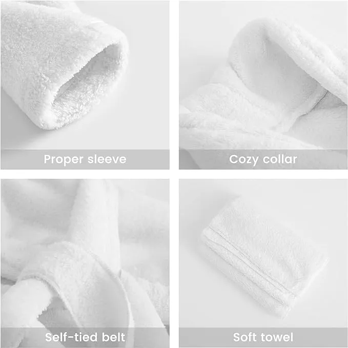 Babymoon Spa Bathrobe & Towel Set Newborn Photography Costume | Baby Gift Set | White