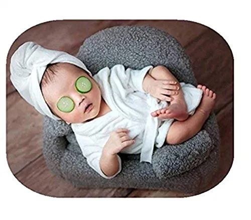 Babymoon Spa Bathrobe & Towel Set Newborn Photography Costume | Baby Gift Set | White