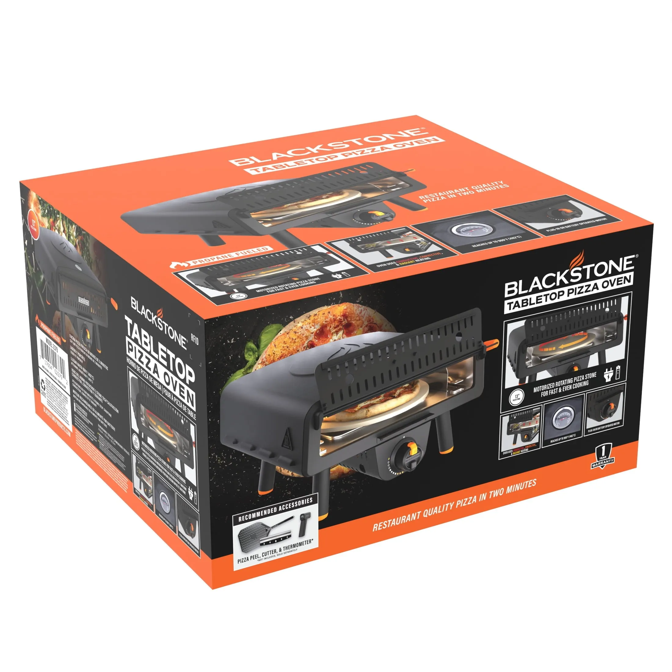 Blackstone Outdoor Tabletop Propane Pizza Oven with 13 Rotating Pizza Stone