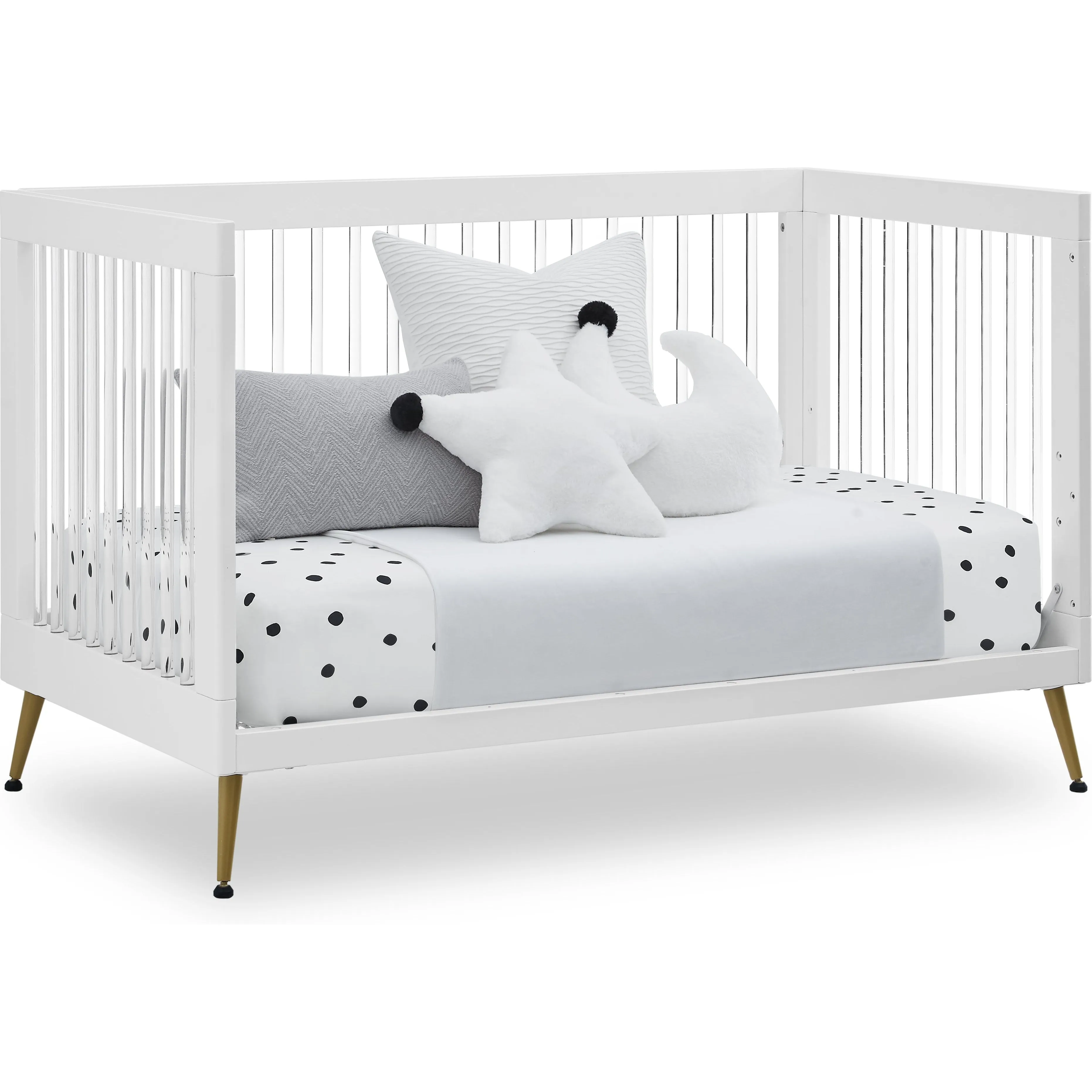 Delta Children Sloane 4-in-1 Acrylic Convertible Crib   Conversion Rails
