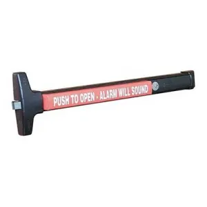 Detex V40-EB-CD-M65-711-99-36 Rim Exit Device, Exit Only - 36" Bar, Cylinder Dogging, M65 Schlage "C", 99 Strike, Battery Operated Alarm, Satin Black