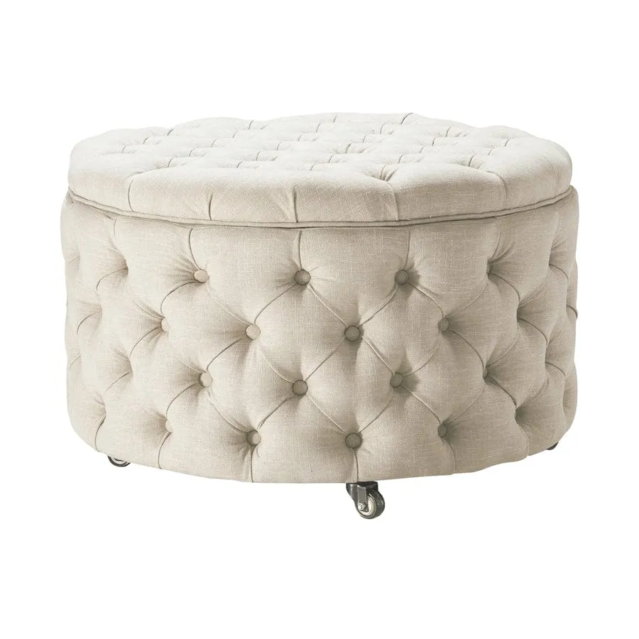 Emma Storage Ottoman Large 75cm Wheat