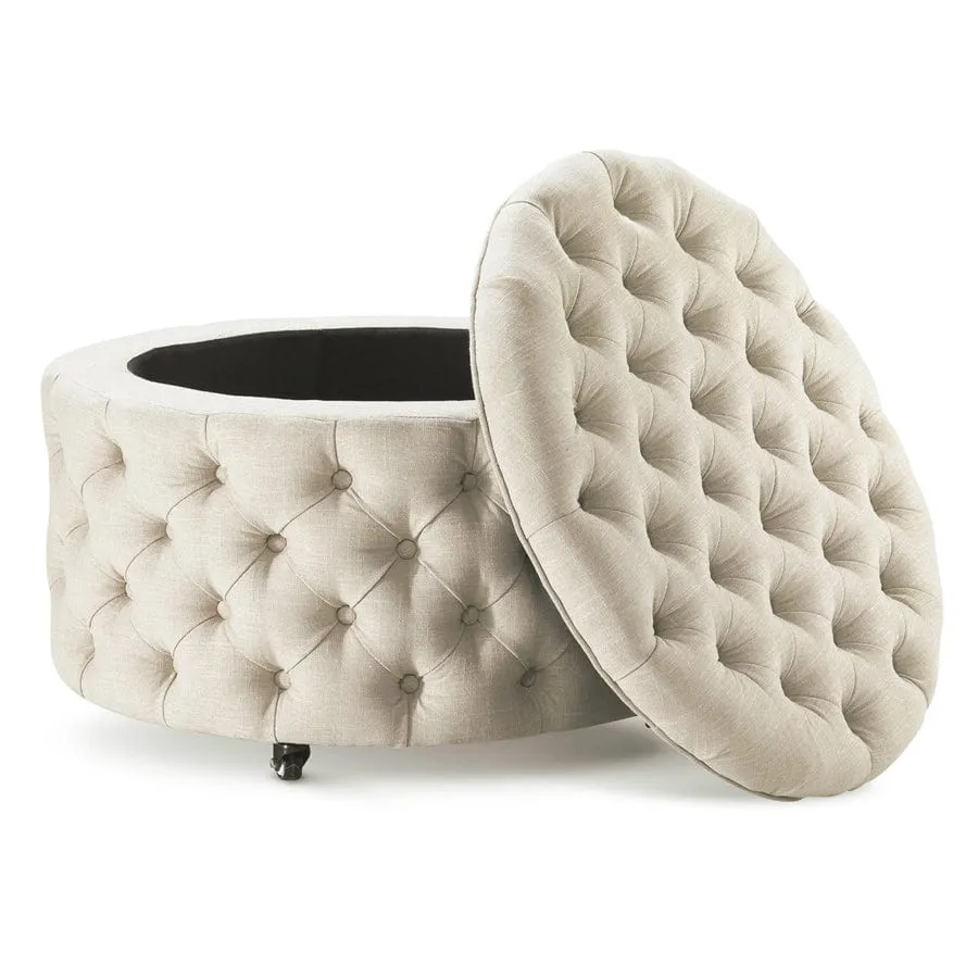 Emma Storage Ottoman Large 75cm Wheat