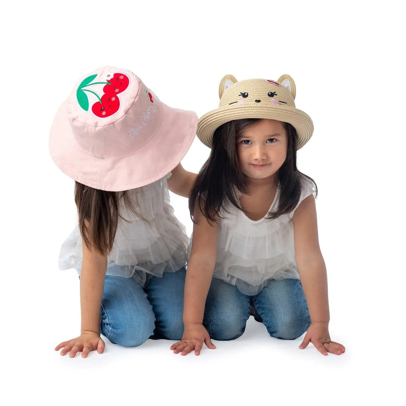 Flapjack Kids UPF50  Straw Hat - Cat