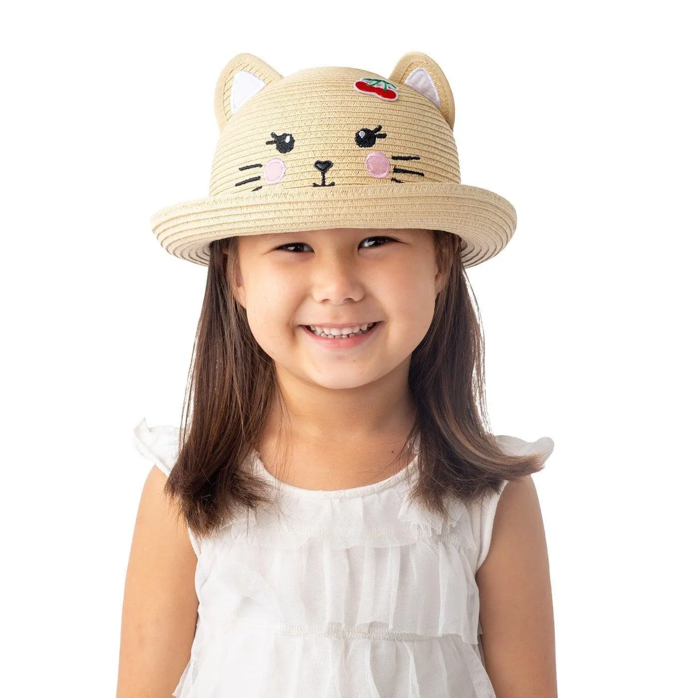 Flapjack Kids UPF50  Straw Hat - Cat