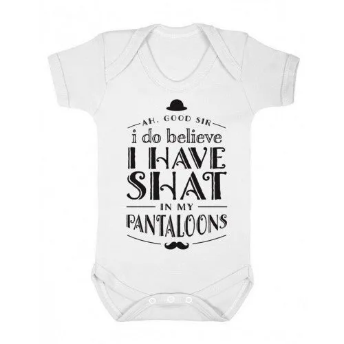 FLOSO Baby Girls/Boys Good Sir, I Do Believe Short Sleeve Bodysuit