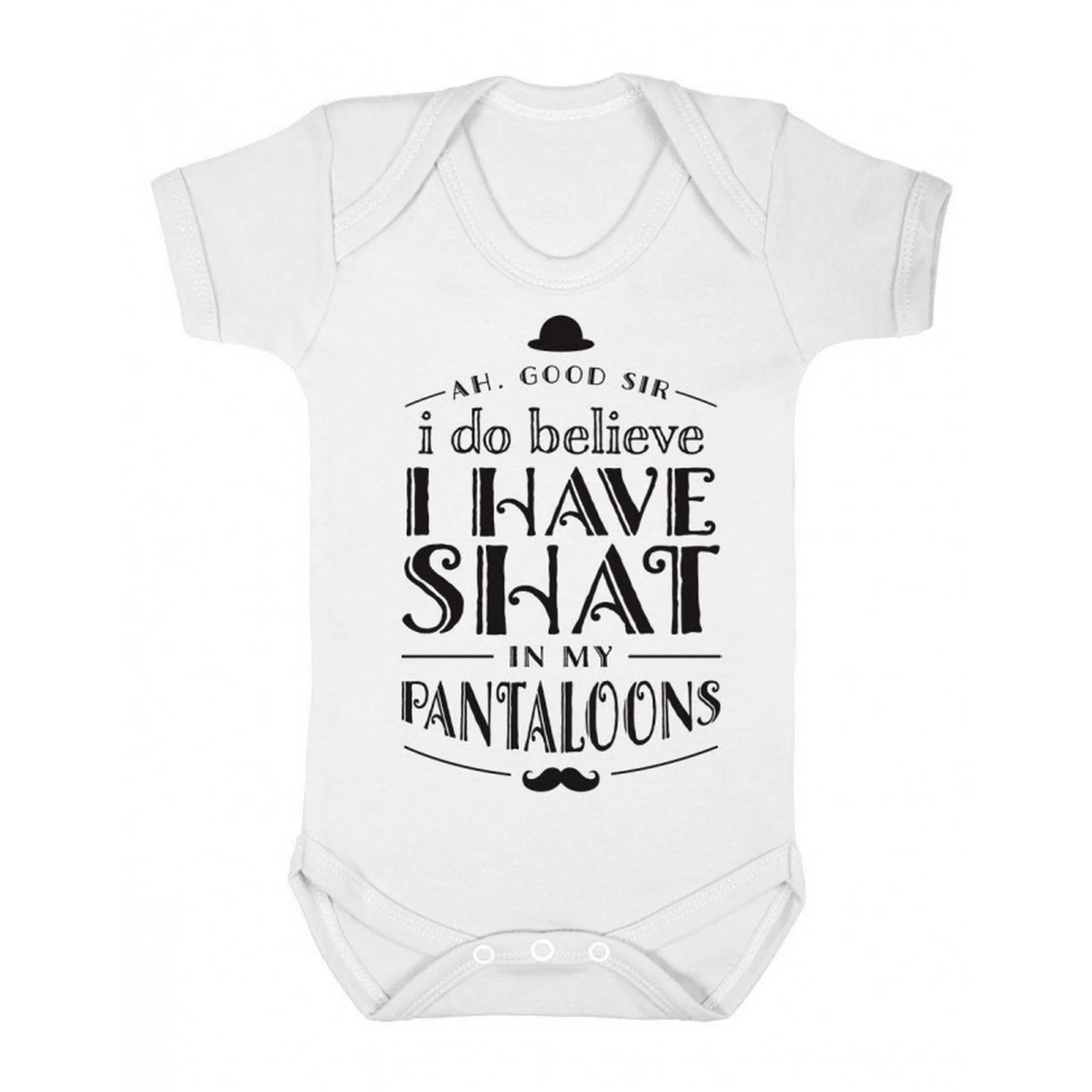 FLOSO Baby Girls/Boys Good Sir, I Do Believe Short Sleeve Bodysuit