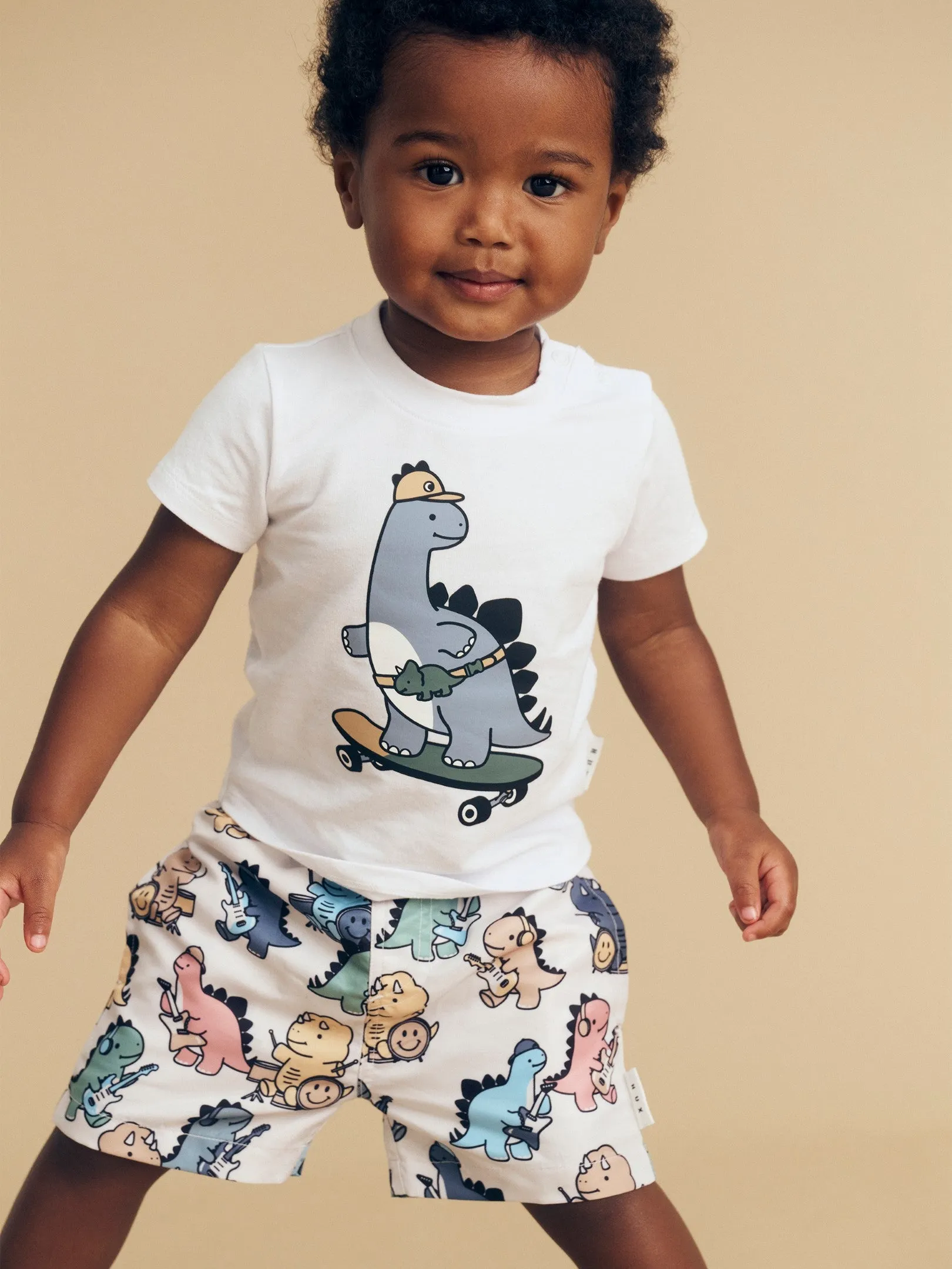 Huxbaby Dino Band Swim Short - Almond Milk