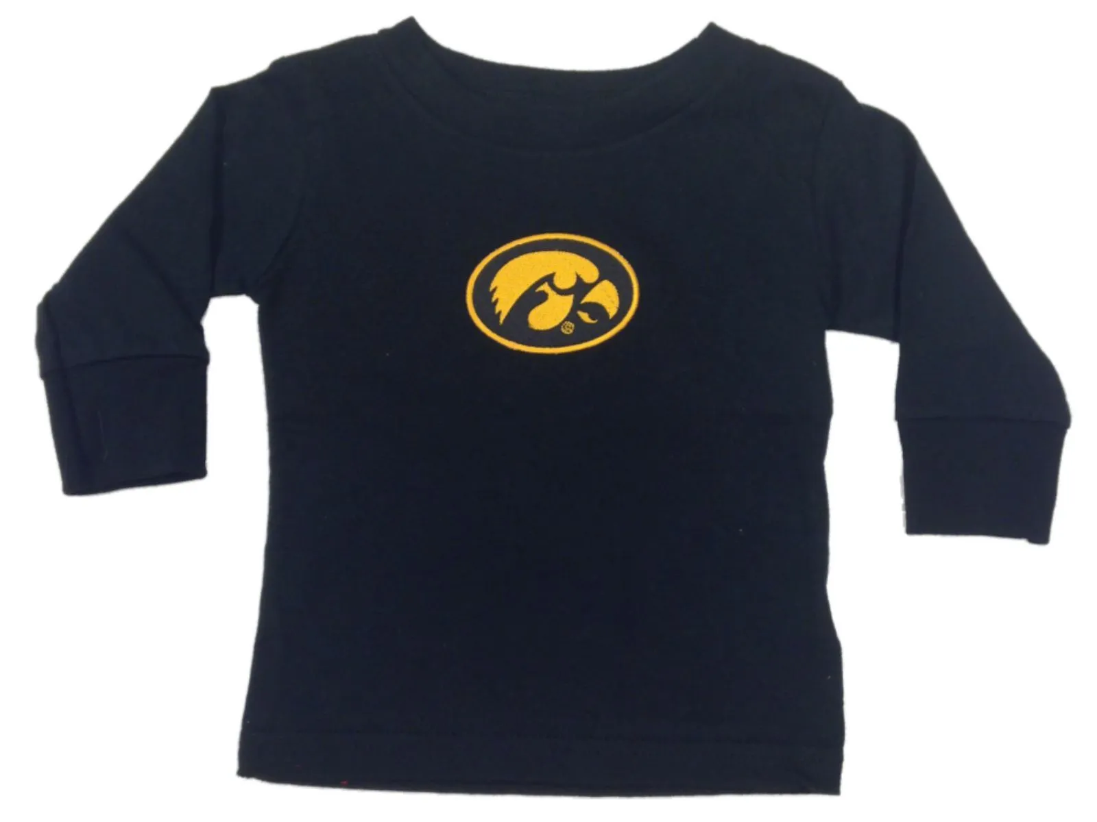 Iowa Hawkeyes Two Feet Ahead Baby Infant Black Long Sleeve Cotton T-Shirt