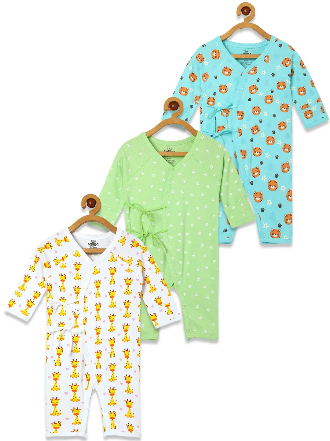 Jabla Infant Romper Combo Of 3: Feline Fighters-Staying Pawsitive-Get On My Level