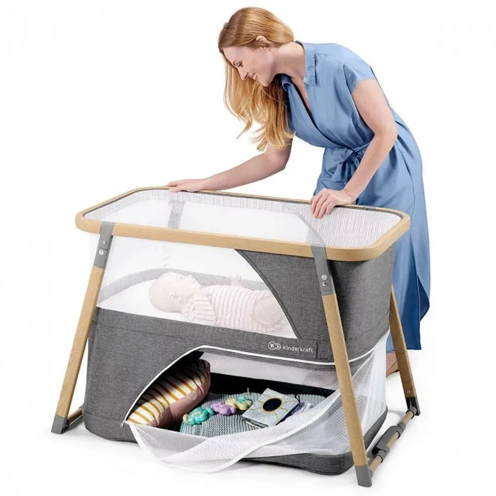 Kinderkraft Sofi Travel Cot With Playpen Function Grey
