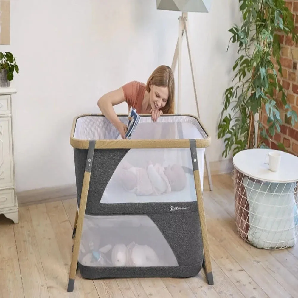 Kinderkraft Sofi Travel Cot With Playpen Function Grey