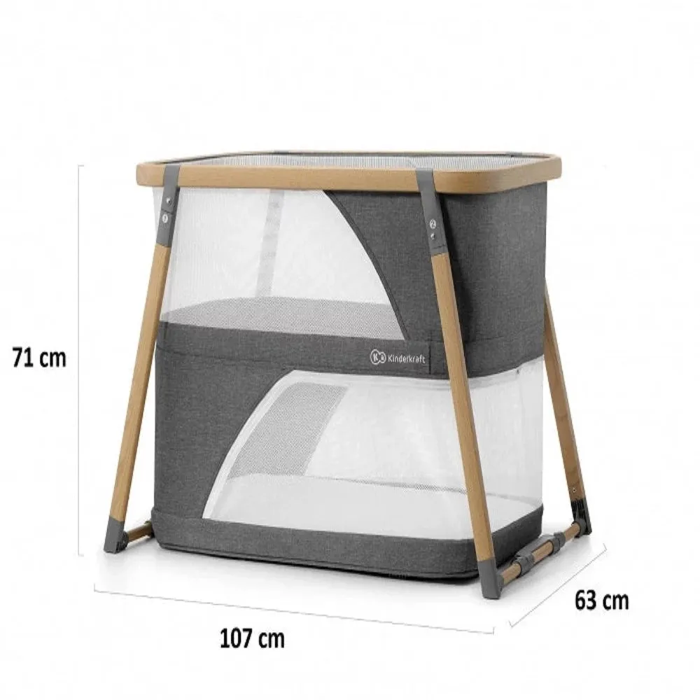 Kinderkraft Sofi Travel Cot With Playpen Function Grey