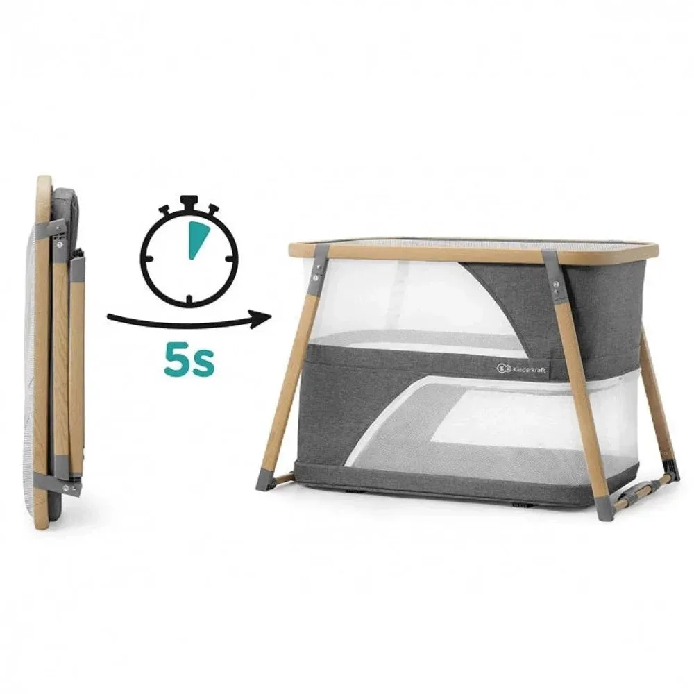 Kinderkraft Sofi Travel Cot With Playpen Function Grey