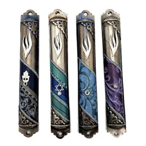 Lily Art - 10420 - Pewter Mezuzah 546 "Decorated Corners"