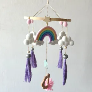 Macrame Cot / Crib Mobile - Rainbow Dreams