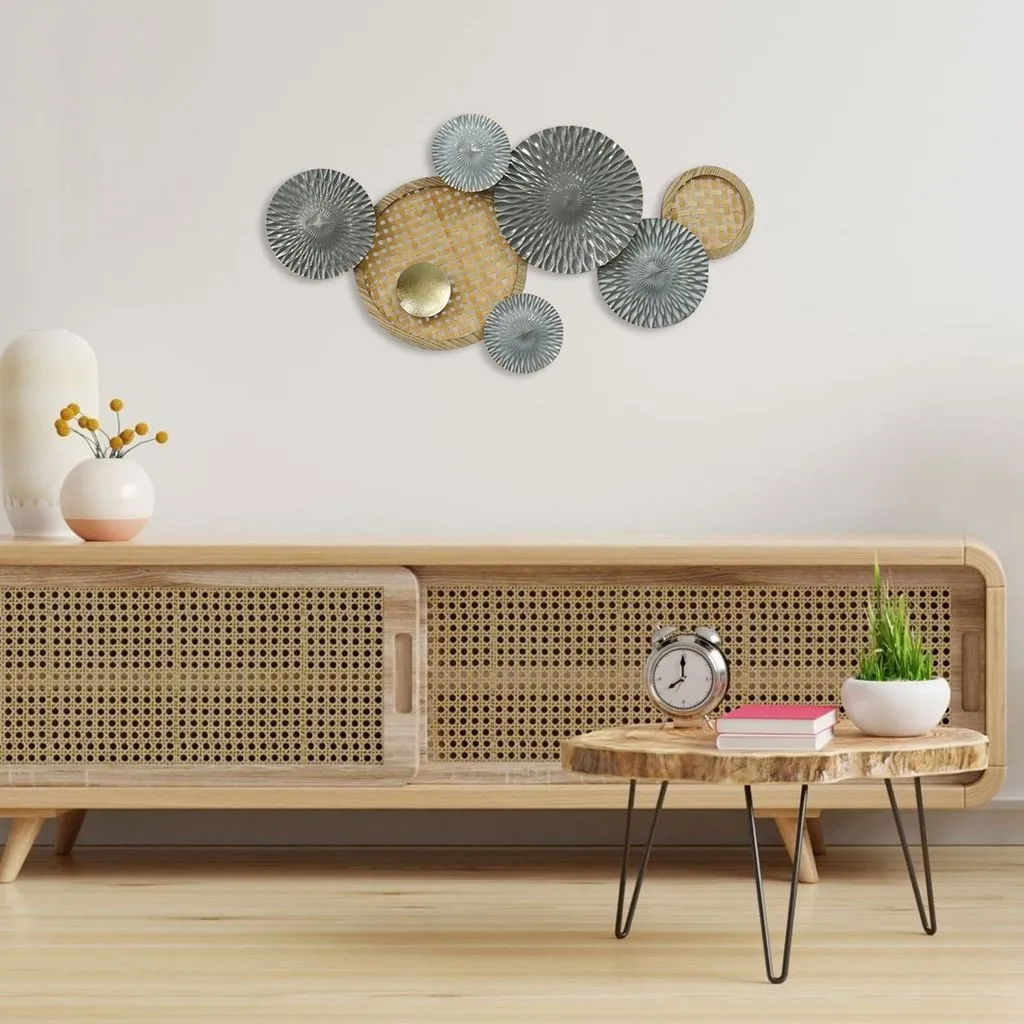 Mixed Material Interconneted Ring Wall Art, Luisay Wall Art Collection