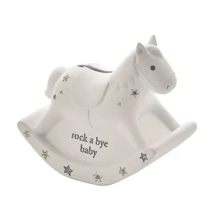 Money Box White Rocking Horse