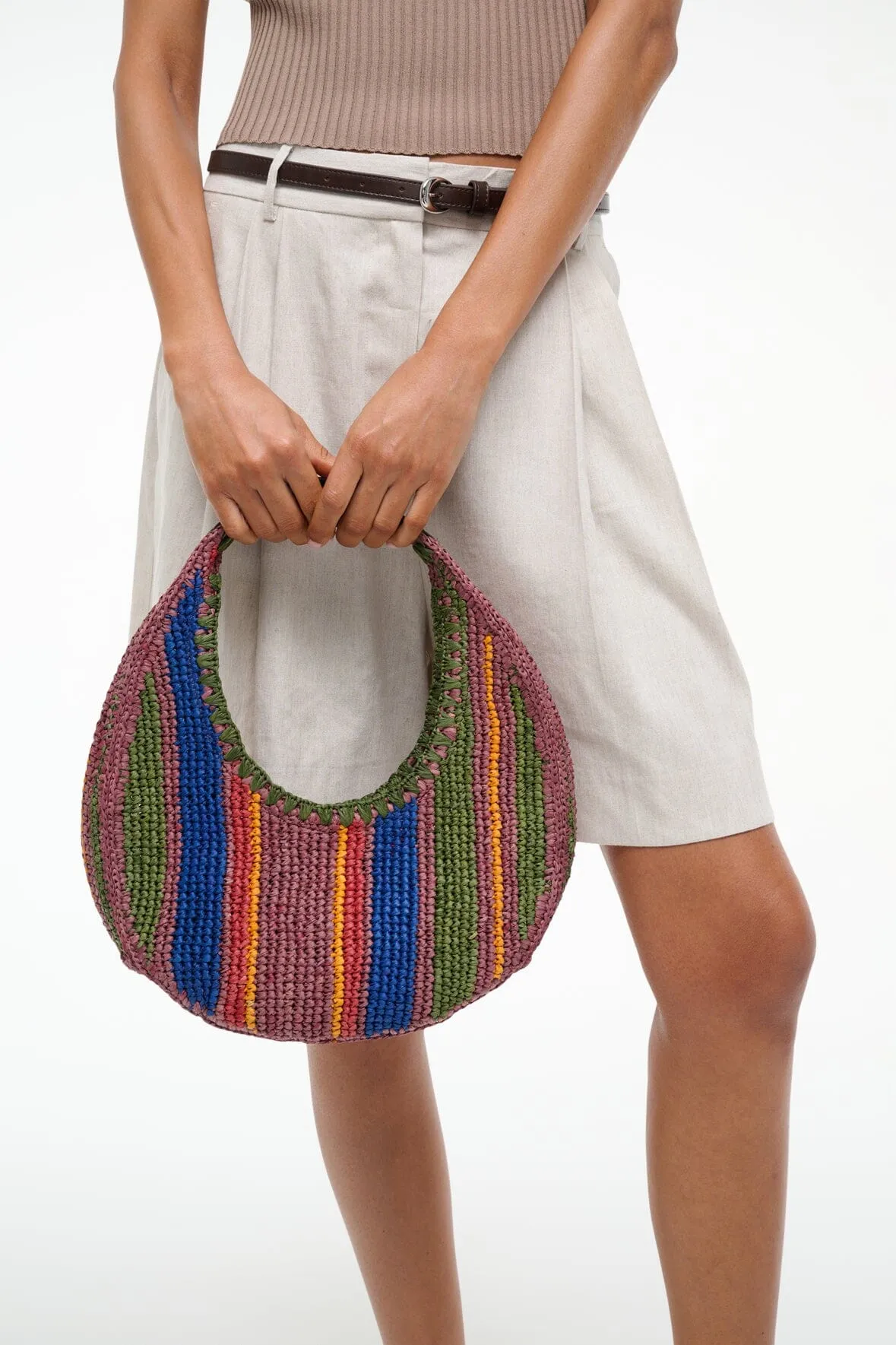 MOON RAFFIA BAG | JUNGLE STRIPE RAFFIA