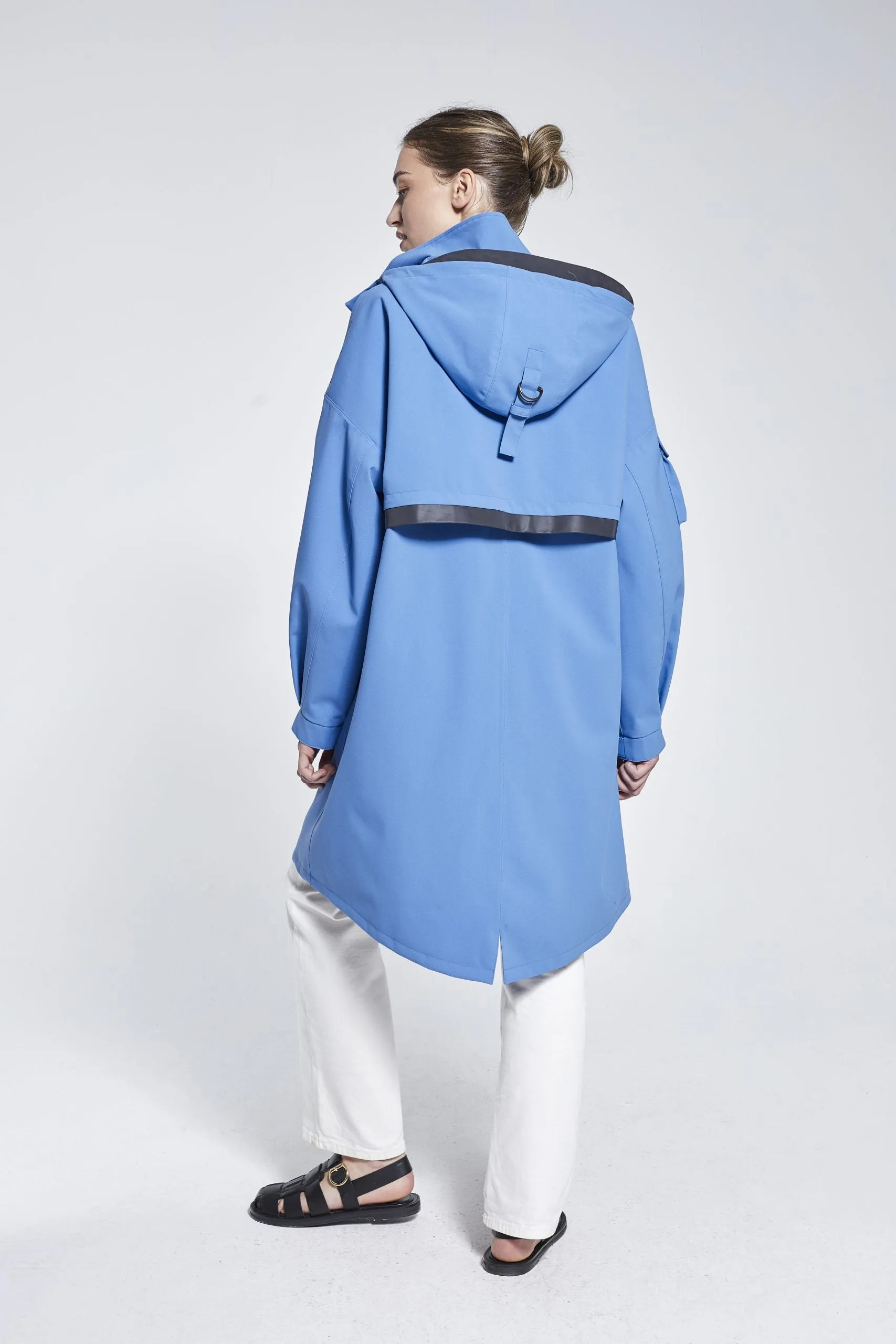 OCEAN BLUE MARILA RAINCOAT - recycled materials