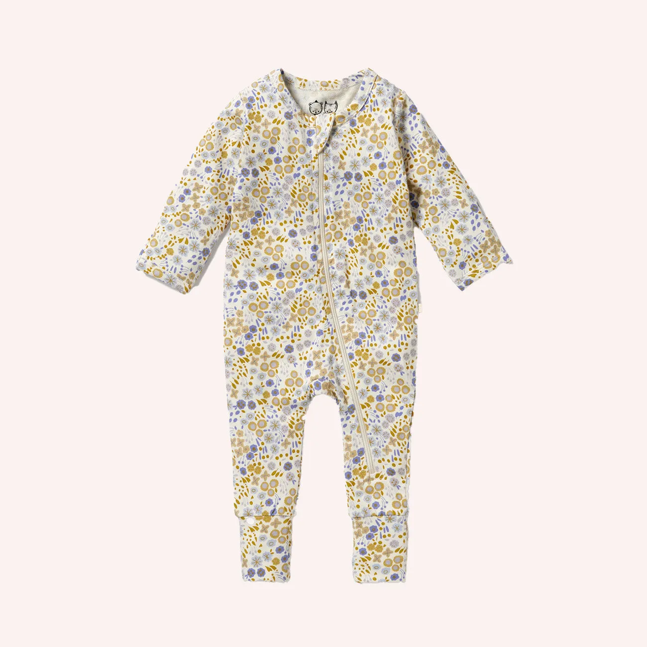 Organic Zipsuit with Feet - Little Meadow
