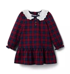 The Tartan Dropwaist Dress - Dark Marine Tartan