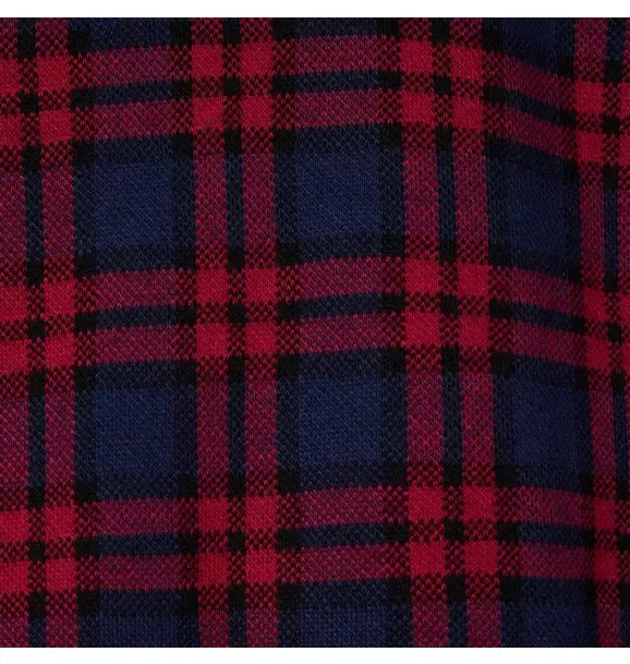 The Tartan Dropwaist Dress - Dark Marine Tartan